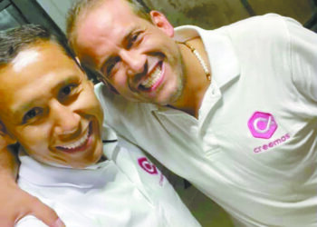 Pacheco y Camacho en campaña política para el partido Creemos. Foto: RRSS
