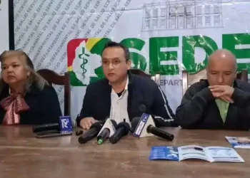 Conferencia de prensa del Servicio Departamental de Salud del Beni. FOTO: RRSS