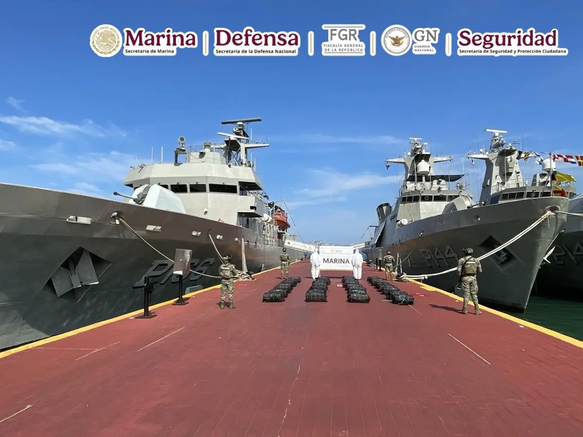 La droga incautada por la marina de México/Sec. de Marina