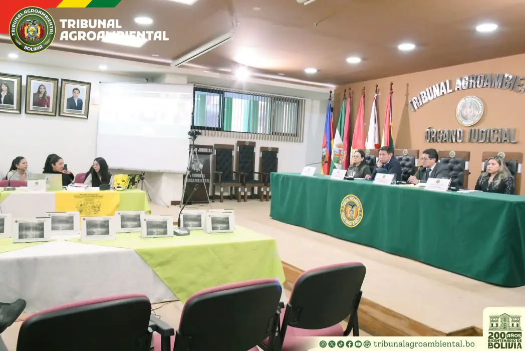Conferencia de prensa del Tribunal Agroambiental. FOTO: Tribunal Agroambiental