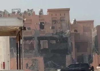 El edificio bombardeado quedó destruido/Irna