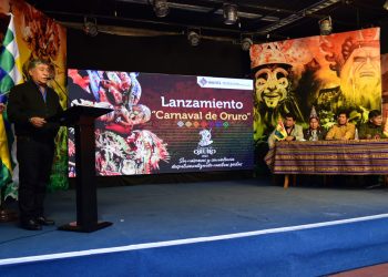 Lanzamiento del Carnaval de Oruro 2023, en el Ministerio de Culturas. Foto: Rodwy Cazón