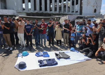 Les rindieron un homenaje a los cinco periodistas que murieron en Gaza/AFP