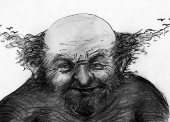 Xavier Albó, en la ilustración del dibujante y director de cine Marcos Loayza.