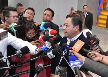 El presidente Luis Arce en rueda de prensa el 8 de septiembre. Foto: APG