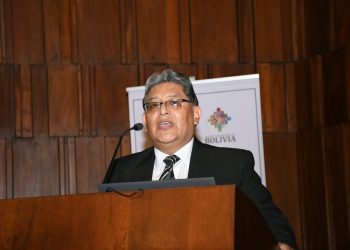 Edwin Rojas, presidente del BCB, en la rendición de cuentas de la entidad, este jueves.
