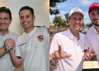 Rodrigo Paz y Edman Lara,y Jorge Quiroga y Juan Pablo Velasco. Composición La Razón
