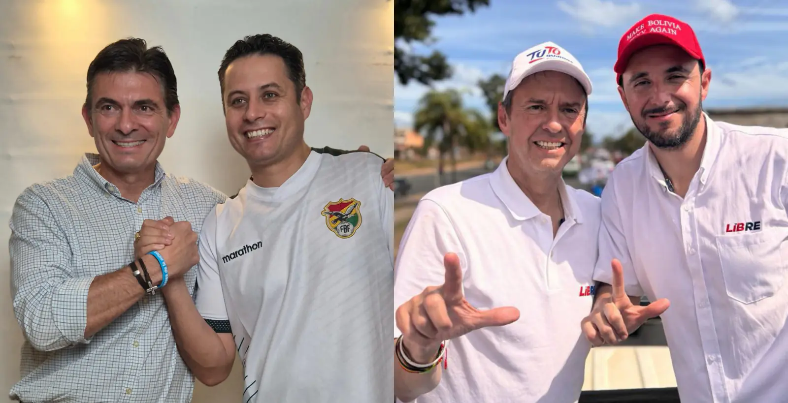 Rodrigo Paz y Edman Lara,y Jorge Quiroga y Juan Pablo Velasco. Composición La Razón