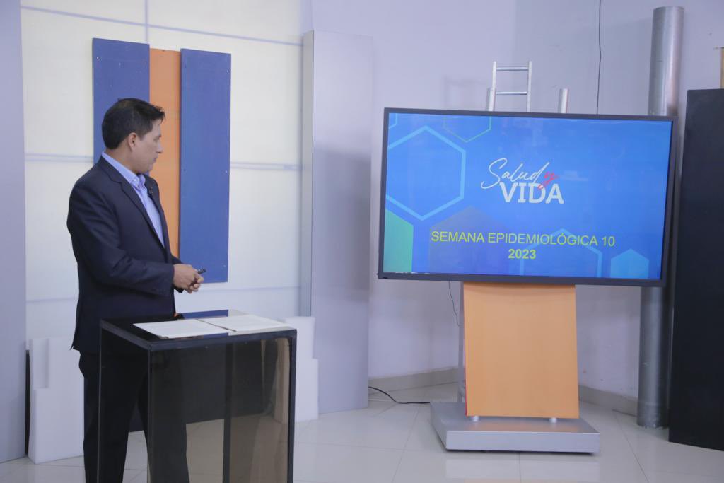 El ministro de Salud, Jeyson Auza, informa sobre el COVID-19 rn la semana epidemiológica 10. Foto: Ministerio de Salud