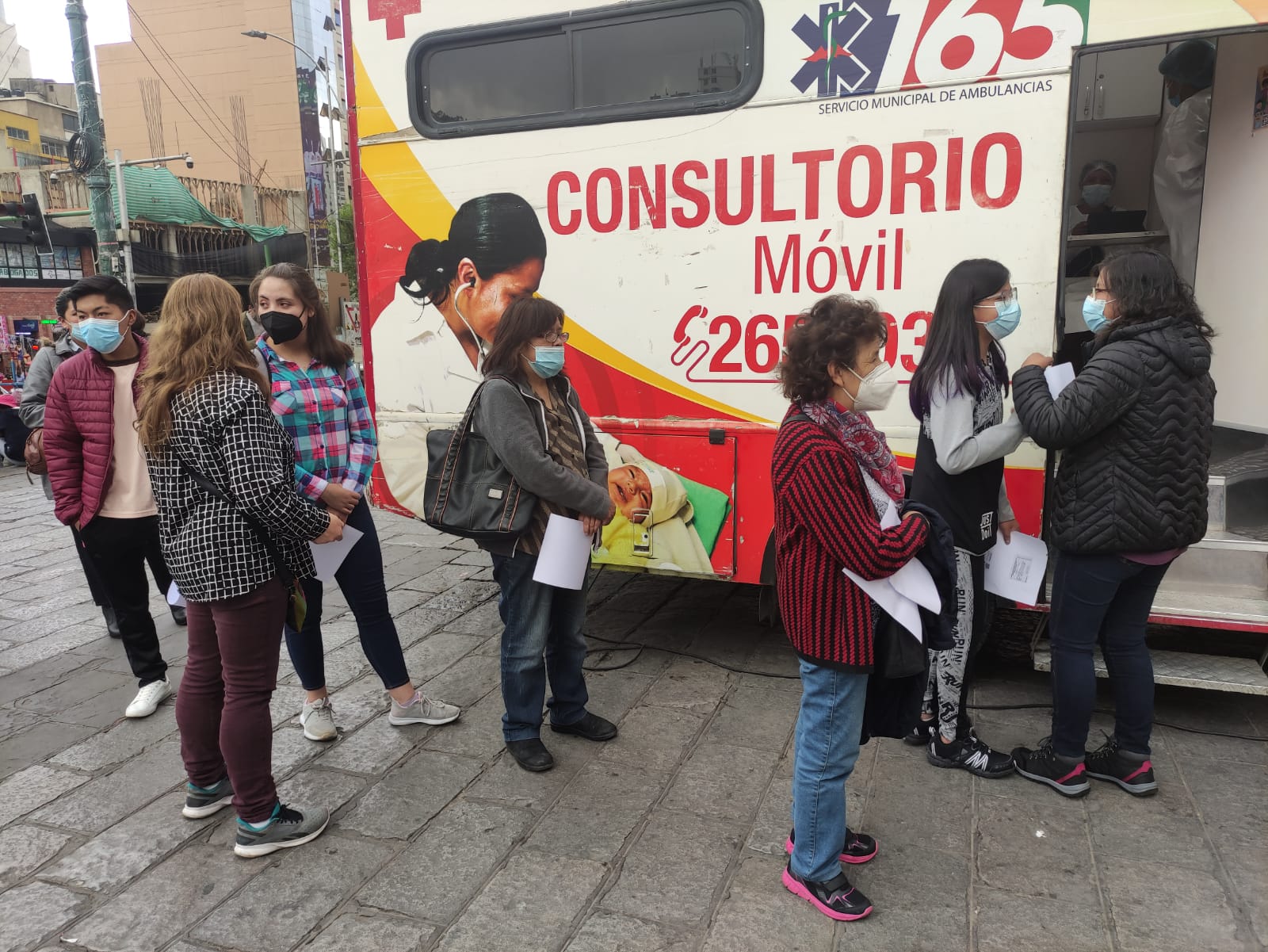 Consultorio de atención médica y prueba COVID-19. Foto: AMUN