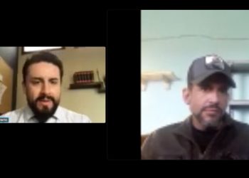Luis Fernando Camacho, en su audiencia virtual de este jueves.