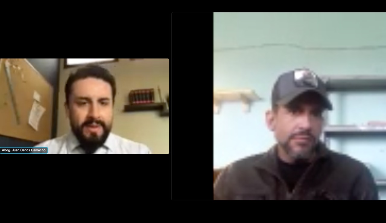 Luis Fernando Camacho, en su audiencia virtual de este jueves.