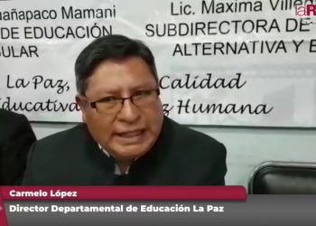 El director departamental de Educación La Paz, Carmelo López. Foto: Captura