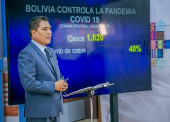 El ministro de Salud, Jeyson Auza, en el reporte semanal epidemiológico del COVID-19. Foto: Ministerio de Salud