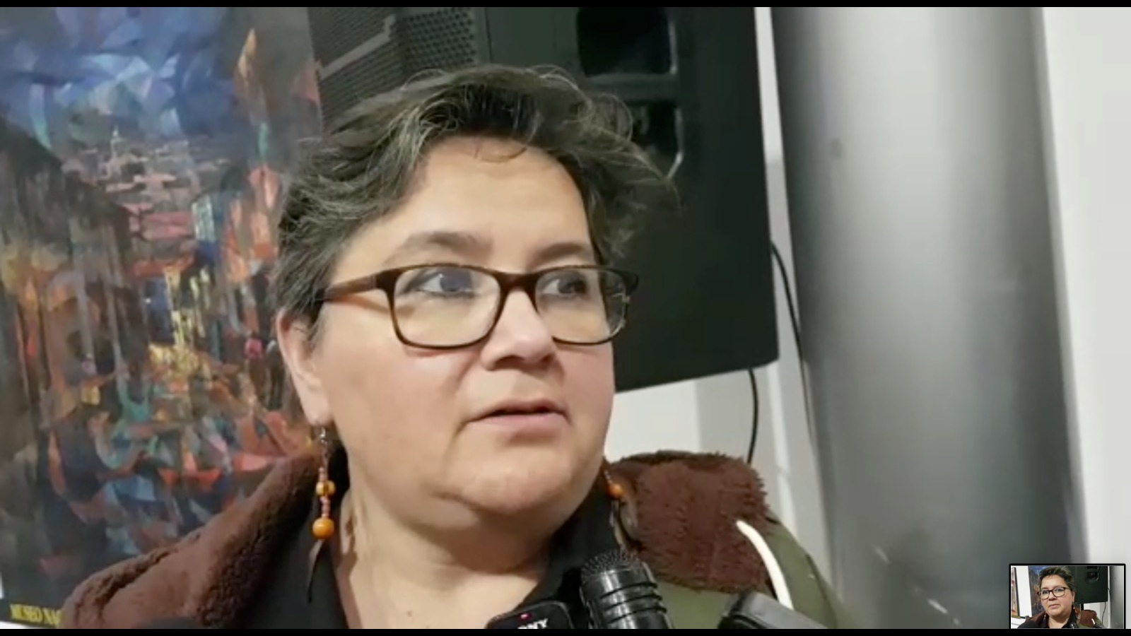 La ministra de Trabajo, Verónica Navia, se refiere a los descuentos de los salarios de los maestros. Foto: Pedro Luna