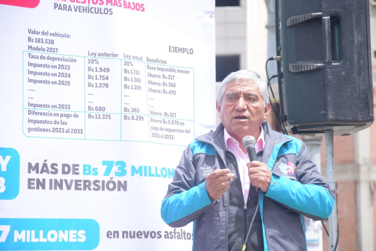 La Paz establece ley para reducir impuestos a vehículos con mayor tasa de depreciación y pago de duodécimas