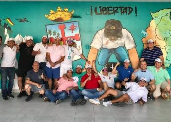 El mural en homenaje a Luis Fernando Camacho, en cuyo acto éste contó detalles de su papel en 2019.