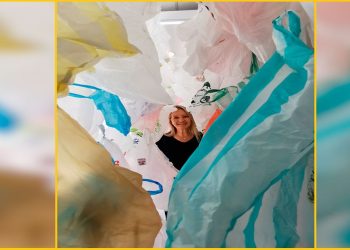 Plástico y basura en el arte de Marina  Sinjeokov