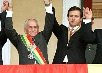 Hugo Banzer Suárez y Jorge Quiroga, cuando gobernaron el país. Foto: archivo