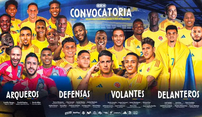 Todos los convocados de la Selección Colombiana.