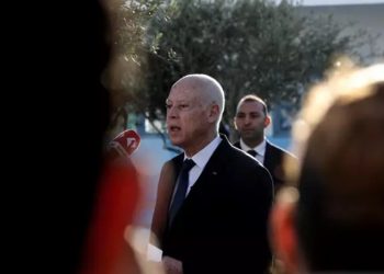 El presidente de Túnez, Kais Saied, en una presentación pública. Foto: notiamerica.com