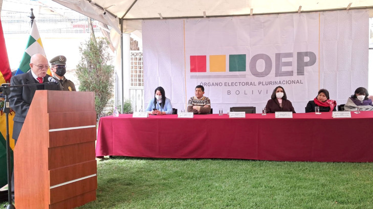 La sala plena del TSE participó en la inauguración del año electoral 2023. Foto: TSE.