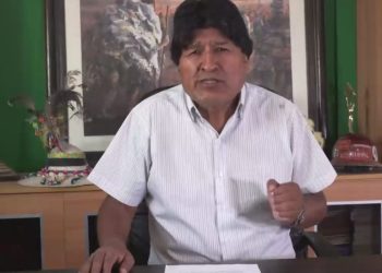 El expresidente Evo Morales en su mensaje a la nación. Foto: Captura video.