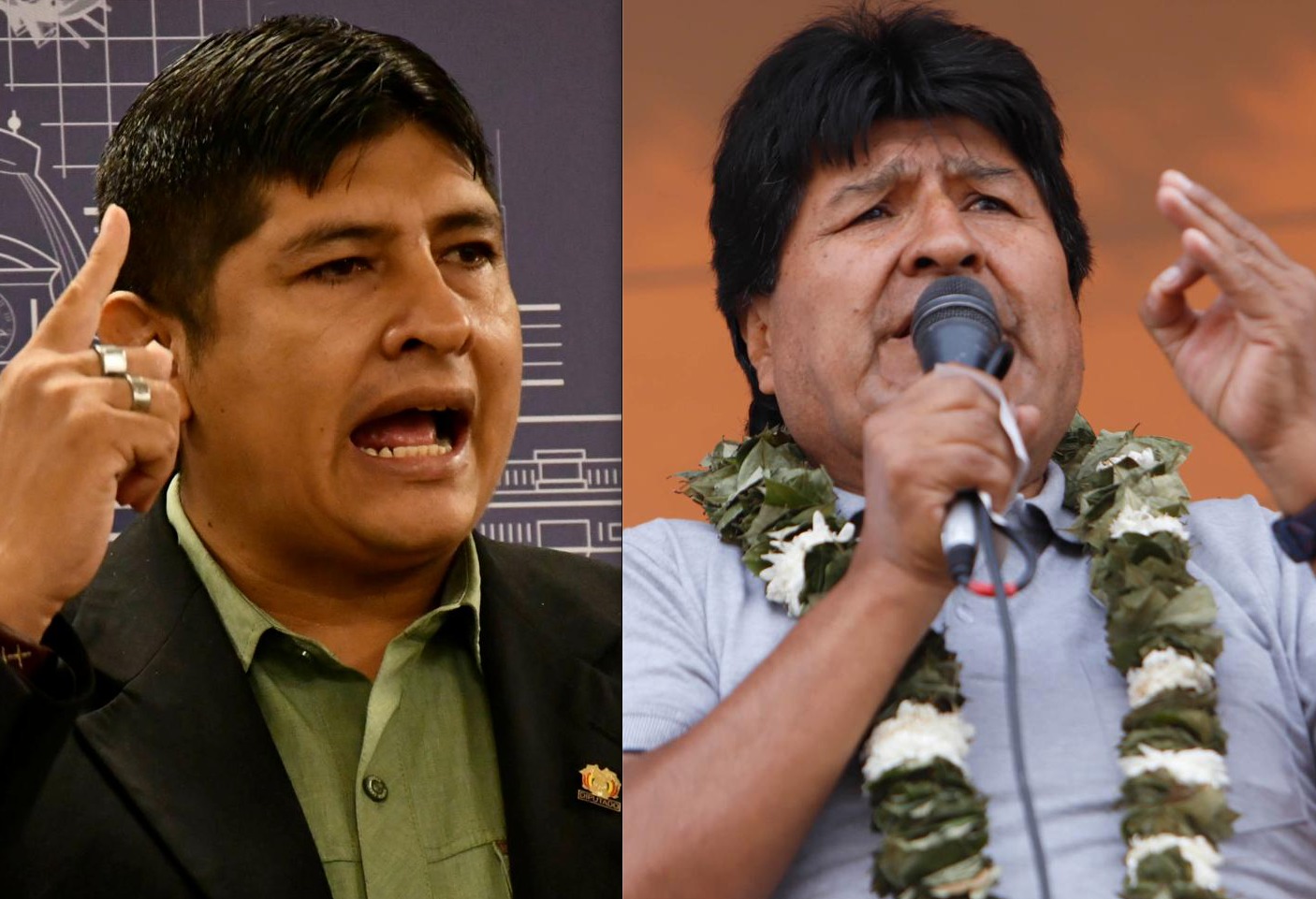 El diputado Enríquez Cuellar y el expresidente Evo Morales. Foto: Archivo La Razón.