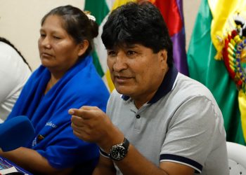 El expresidente Evo Morales en conferencia de prensa. Foto: APG.