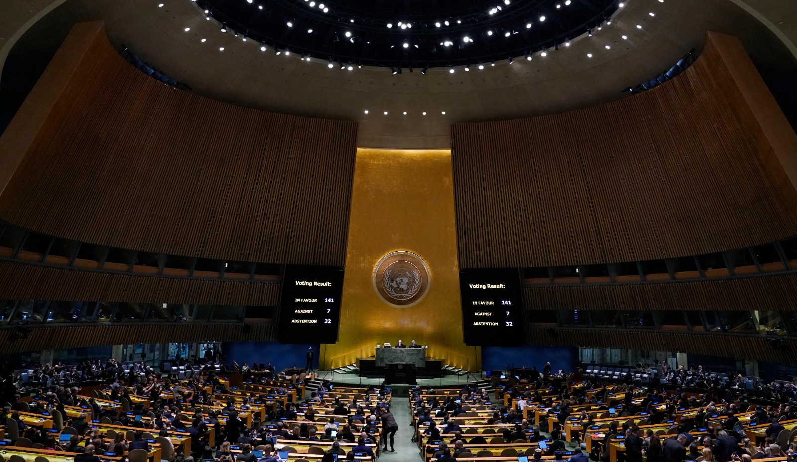 Asamblea de la ONU aprueba resolución de condena contra Rusia.
