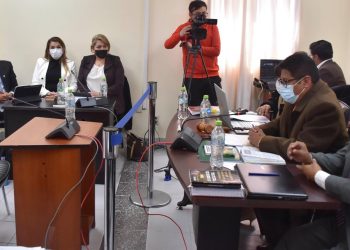 Se inicia la audiencia contra Áñez, la Fiscalía pide ampliar por sexta vez su detención por el caso Golpe I. Foto: APG.