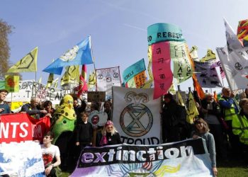 Ecologistas de Extinction Rebellion en Londres. Foto: Sputnik.