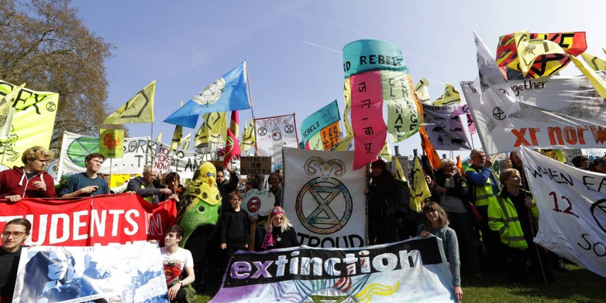 Ecologistas de Extinction Rebellion en Londres. Foto: Sputnik.