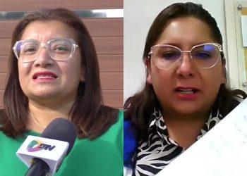 La asambleísta de Creemos Martha Gutiérrez se dirige a la viceministra de Seguros de Salud, Alejandra Hidalgo. Foto: Producción La Razón