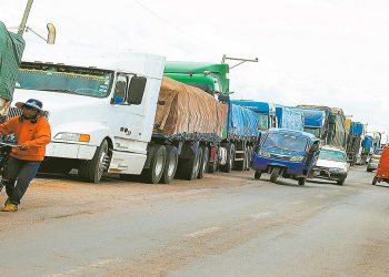 El transporte boliviano de carga está parado en las carreteras, debido al problema en Perú.