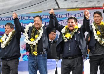 El presidente Luis Arce participó del 52 aniversario de CSCIOB. Foto: LuchoXBolivia
