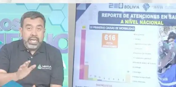 El ministro de Medio Ambiente y Agua, Álvaro Ruiz, en entrevista con BTV. FOTO: Captura
