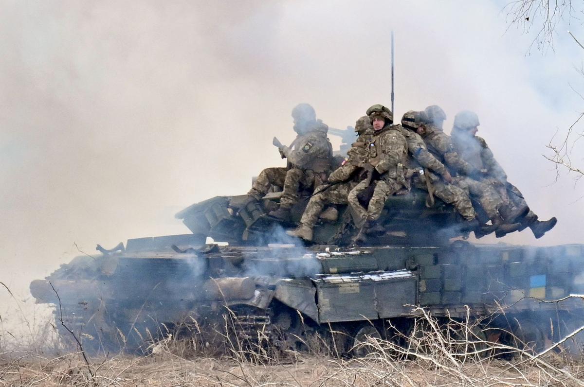 Chernóbil es la zona de entrenamiento de las fuerzas ucranianas que intentan repeler la invasión rusa. Foto: AFP.