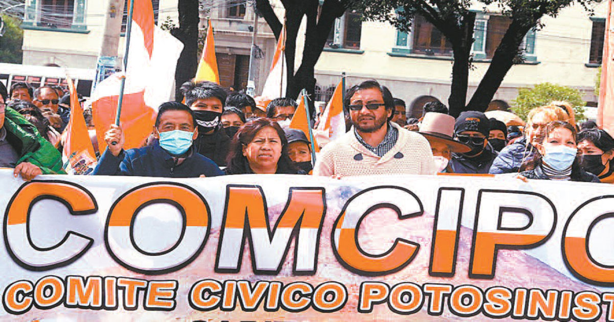 Los cívicos de Potosí, uno de los sectores más cohesionados con sus pares cruceños.