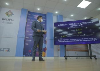 El ministro de Salud, Jeyson Auza, reporta sobre el compartimiento del COVID-19. Foto: Ministerio de Salud