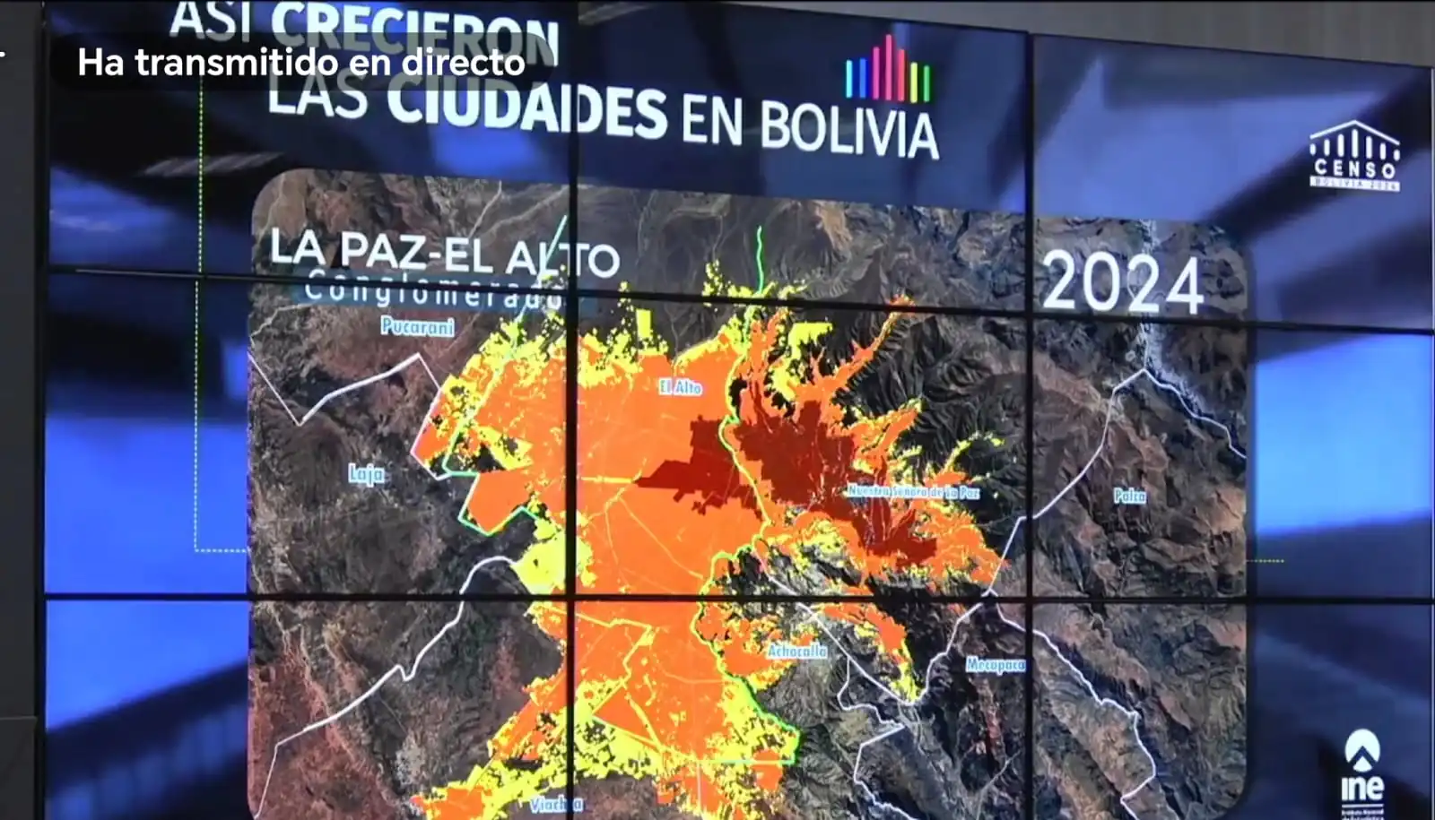Según los resultados del Censo 2024, la ciudad de La Paz tiene 1,4% menos habitantes en comparación con el Censo de 2012. FOTO: Captura INE