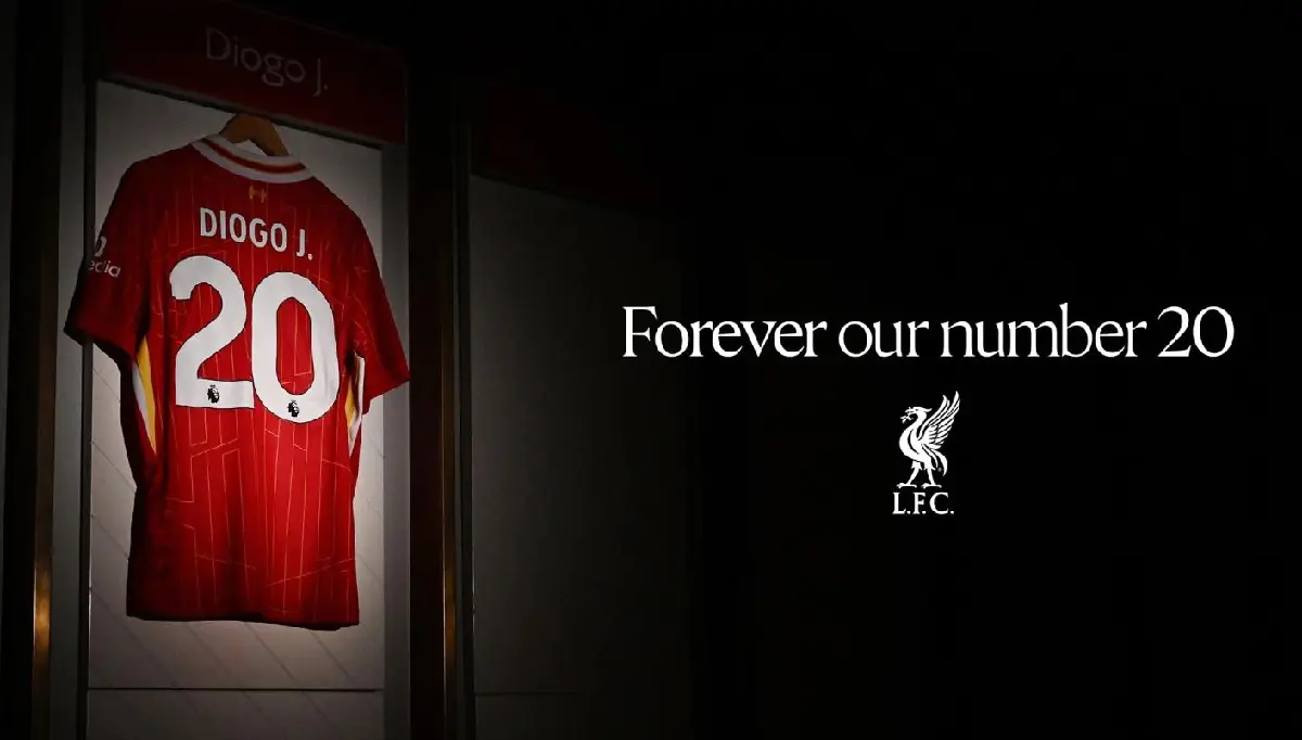Liverpool retira para siempre su la N.20 en recuerdo a Diogo Jota