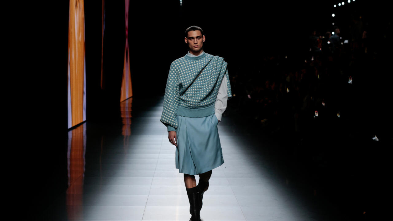 Desfile de Dior en la Semana de la moda masculina en París, el 20 de enero de 2023. Foto: AFP.