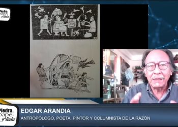 El antropólogo Édgar Arandia, en Piedra, Papel y Tinta. Foto: Captura La Razón
