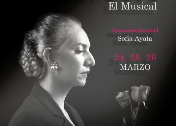 Afiche de la obra musical 'Evita'. que se presentará a fin de mes en el Teatro Municipal. Foto: Fénix.
