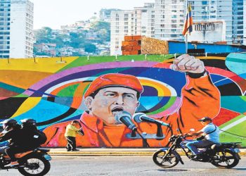 Uno de los murales en Caracas que rememoran al líder de la revolución bolivariana.