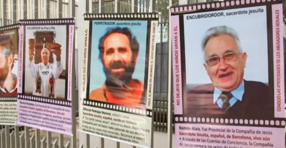 Los jesuitas Marcos Recolons y Ramón Alaix enfrentan un juicio por encubrimiento. FOTO: RRSS
