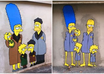 Dos murales de la familia Simpson pintadas por aleXsandro Palombo. Foto: Instagram.