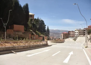 Obra de la avenida Apumalla, en La Paz. FOTO: GAMLP