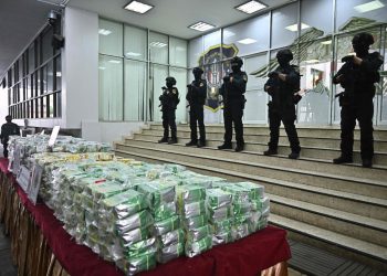 La gran cantidad de metanfetaminas incautadas. Foto: AFP